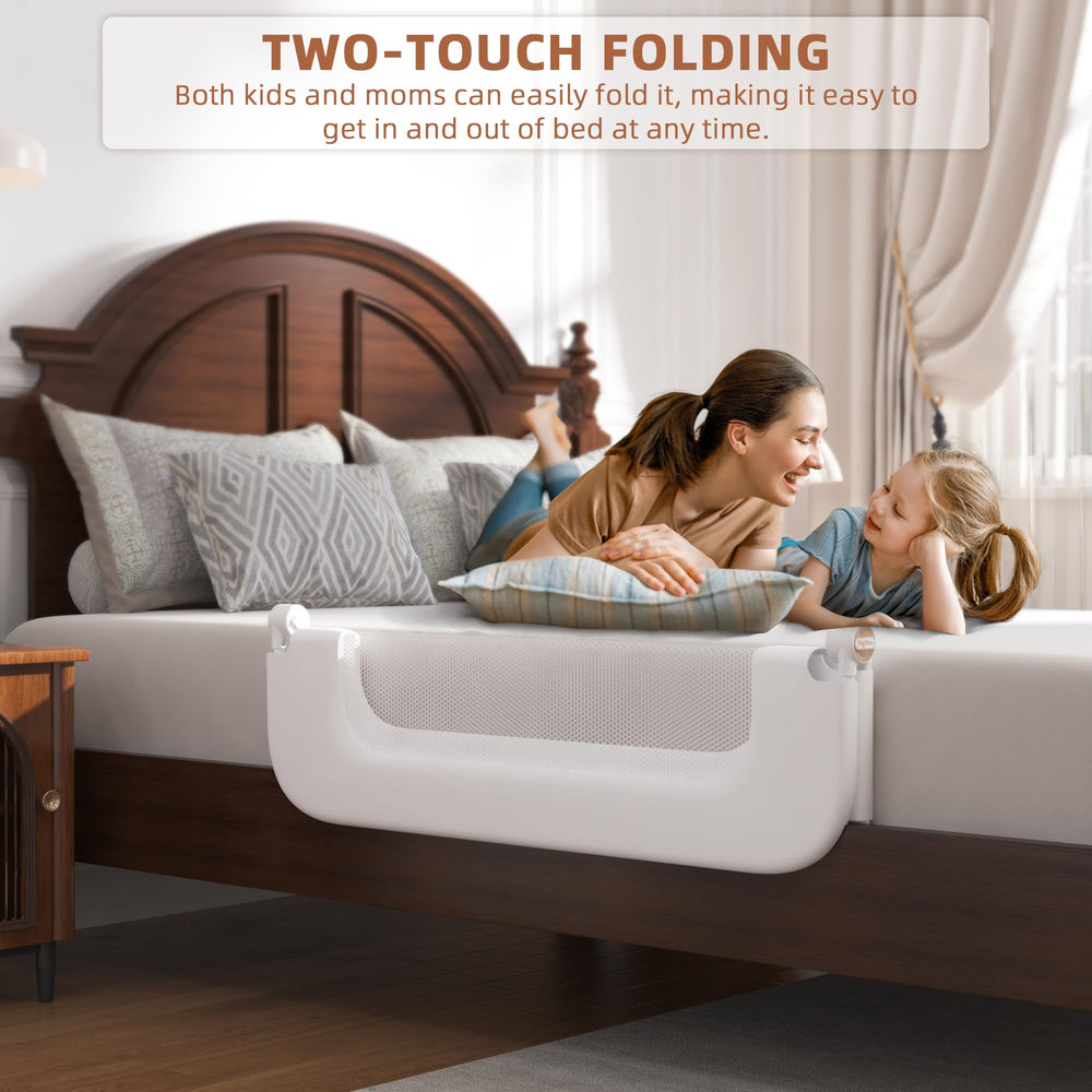 FigTime bed rail adjustable height with nine levels fits different mattresses.