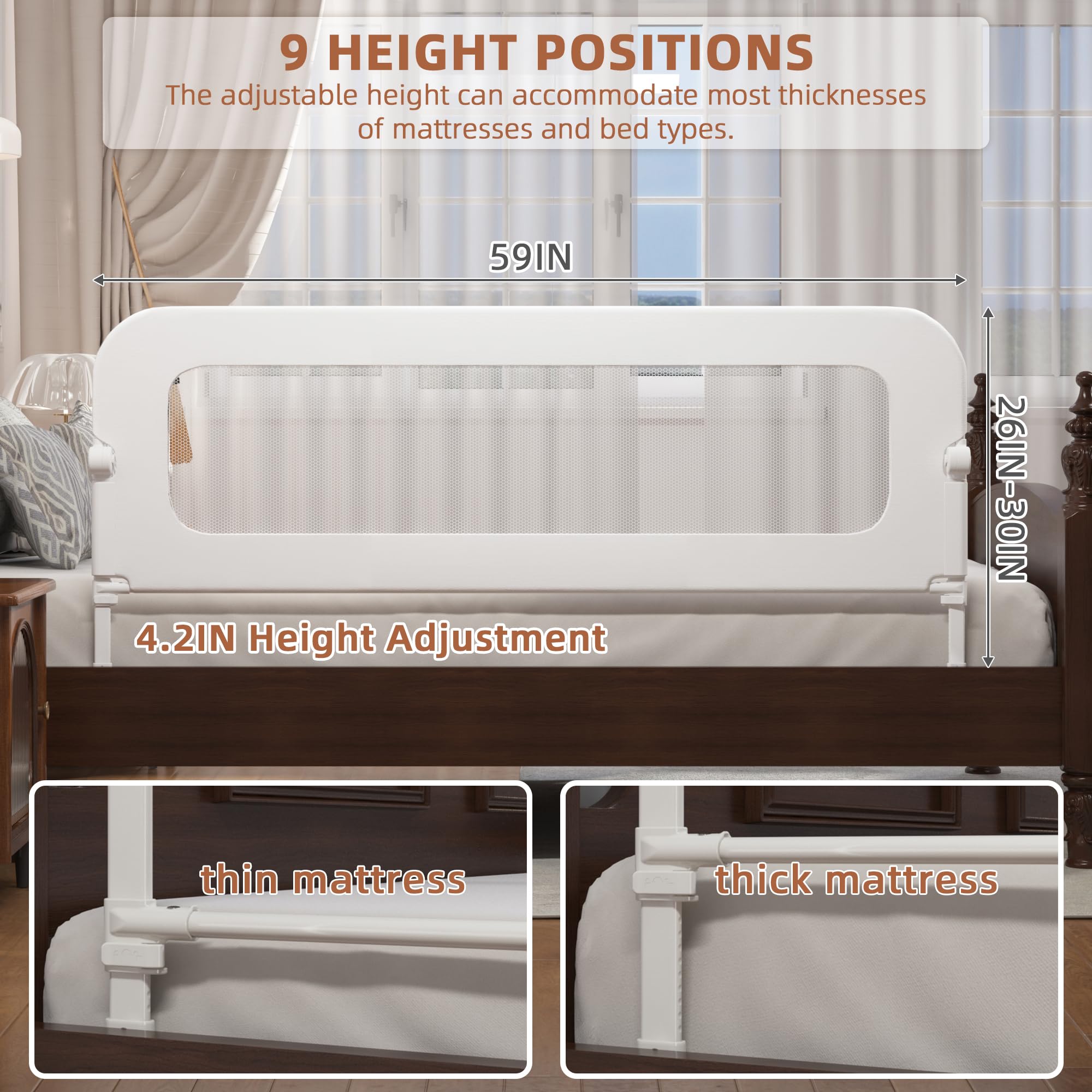FigTime bed rail features anti collision foam to cushion bumps.