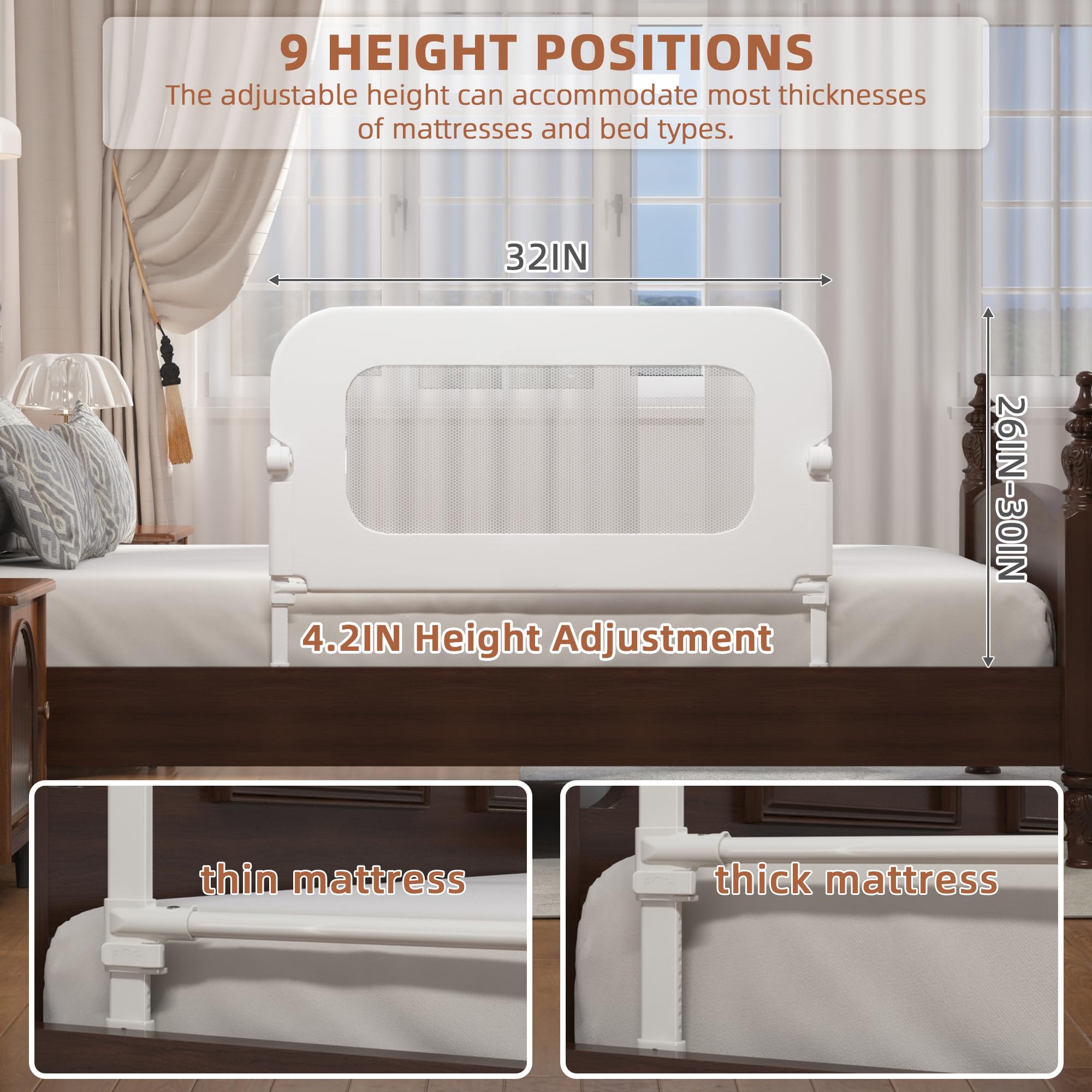 FigTime bed rail with anti-collision foam protects active sleepers.