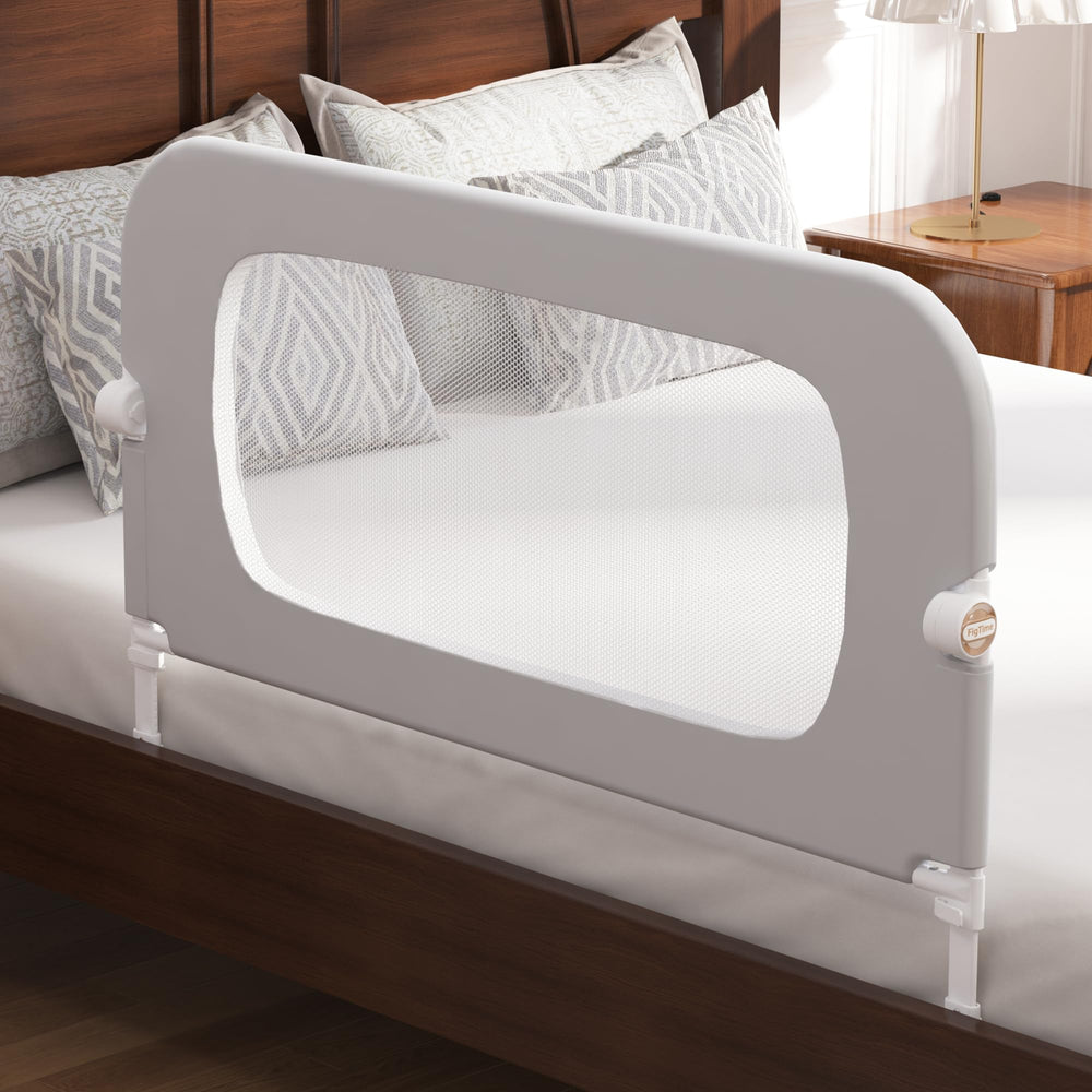 FigTime bed rail folding action smooths in and out for quick bed access and safety.