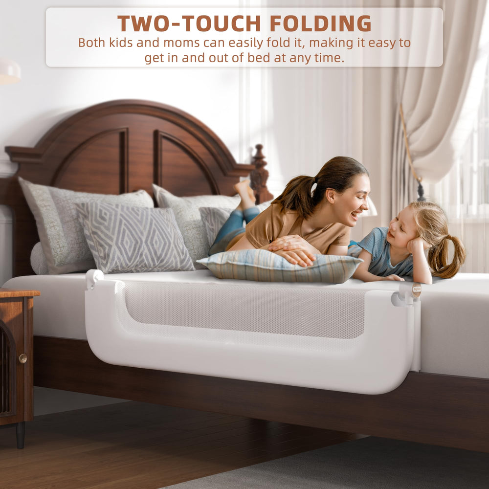 FigTime bed rail height adjustment keeps the guard snug with most mattresses.