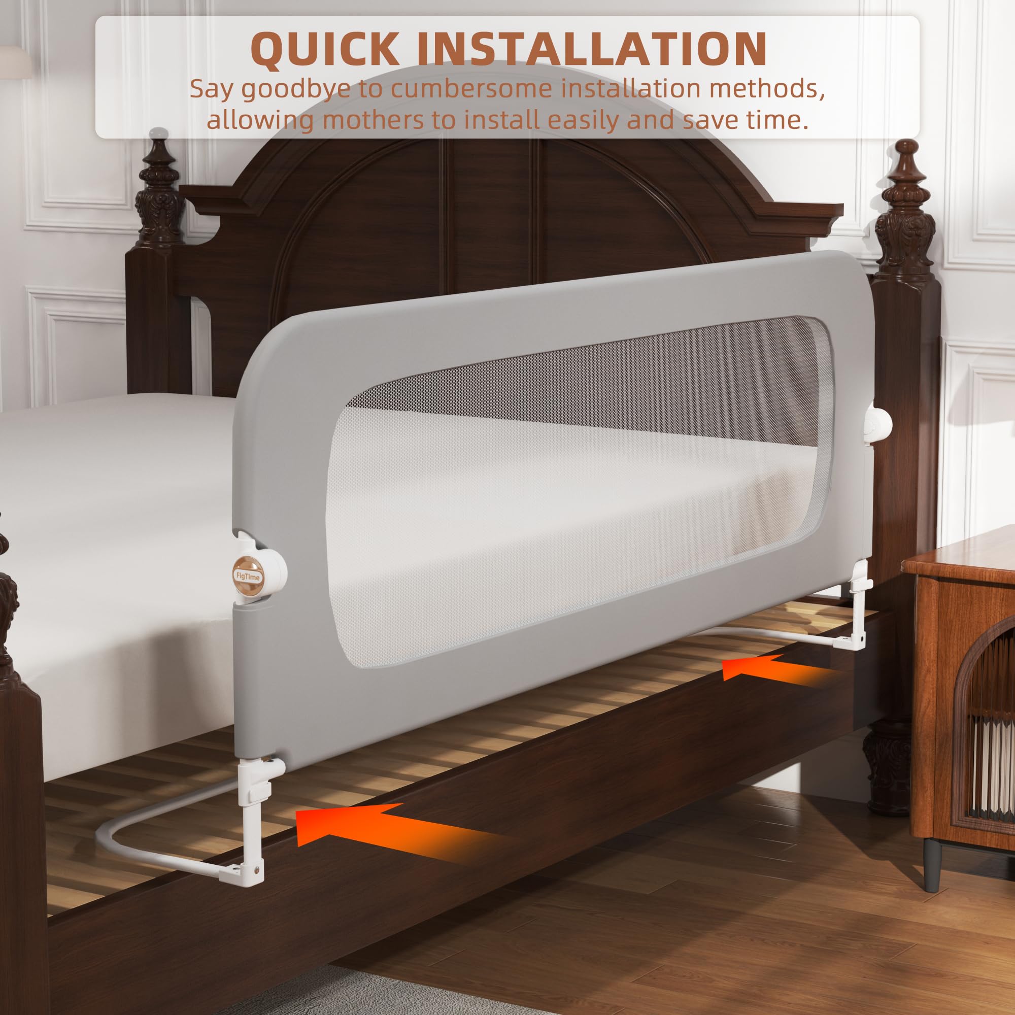 FigTime bed rail reinforced anchor fit secures to many beds.