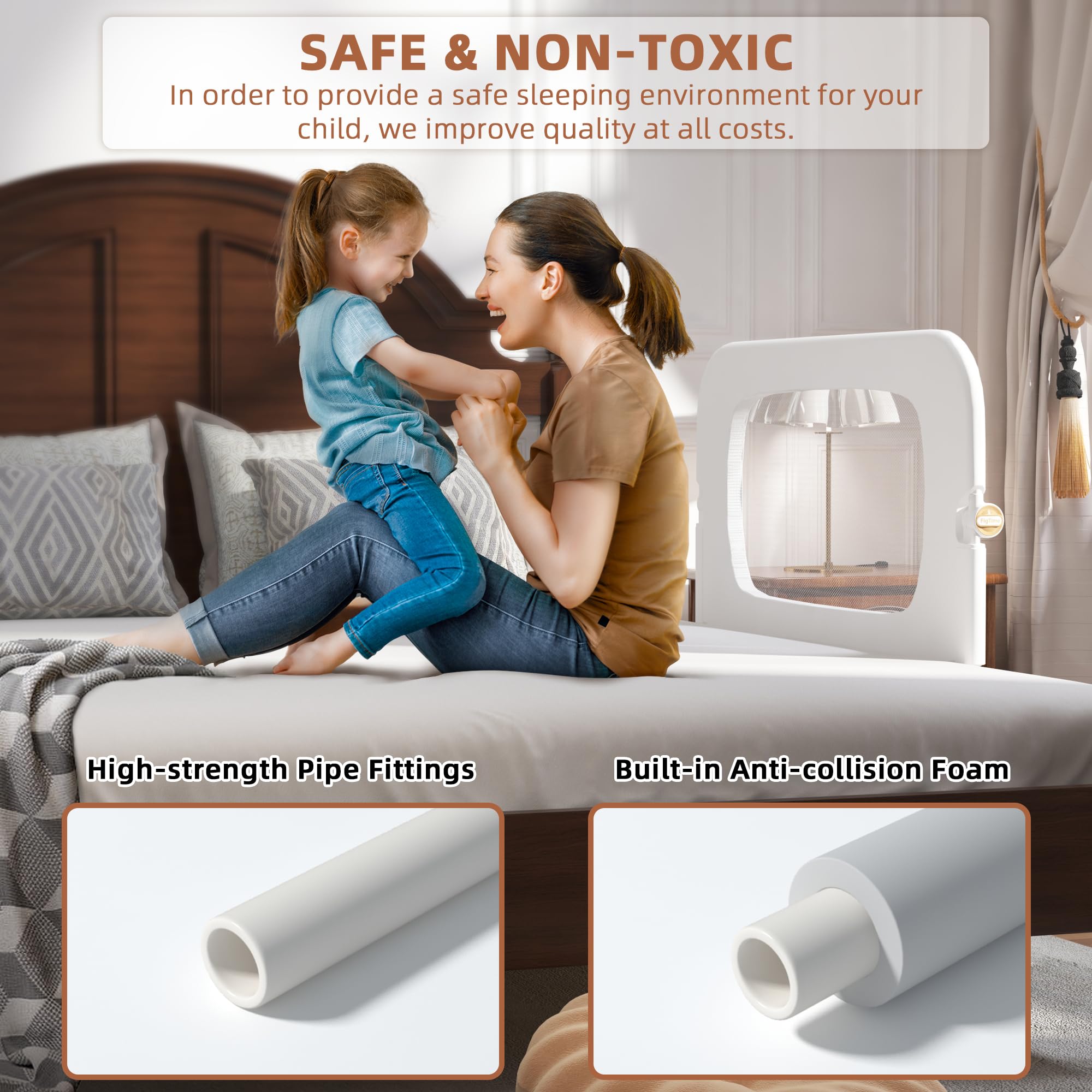 FigTime U-shaped base delivers superior stability for various bed sizes.