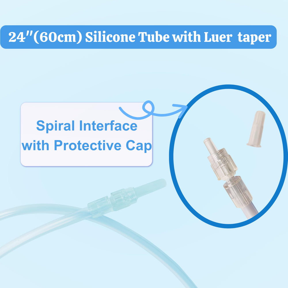 Filigan 24-inch silicone tube offers flexible positioning during recovery.
