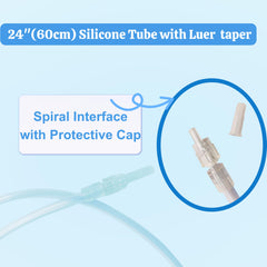 Filigan 24-inch silicone tube offers flexible positioning during recovery.