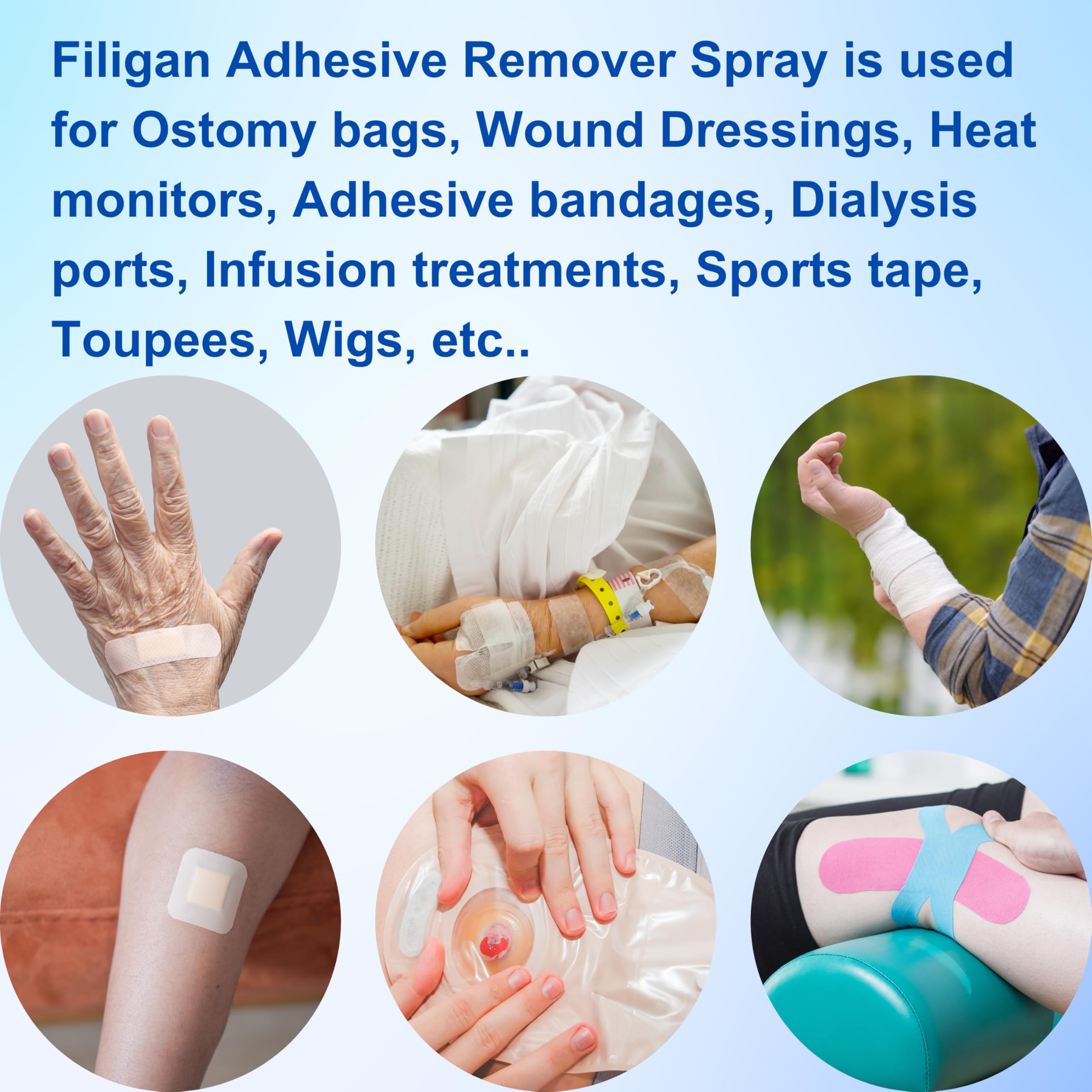 Filigan bottle label showcasing silicone-based, alcohol-free medical-grade remover.
