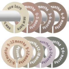Filtbaird round baby closet dividers 8-pack for easy size sorting from newborn to 24 months.