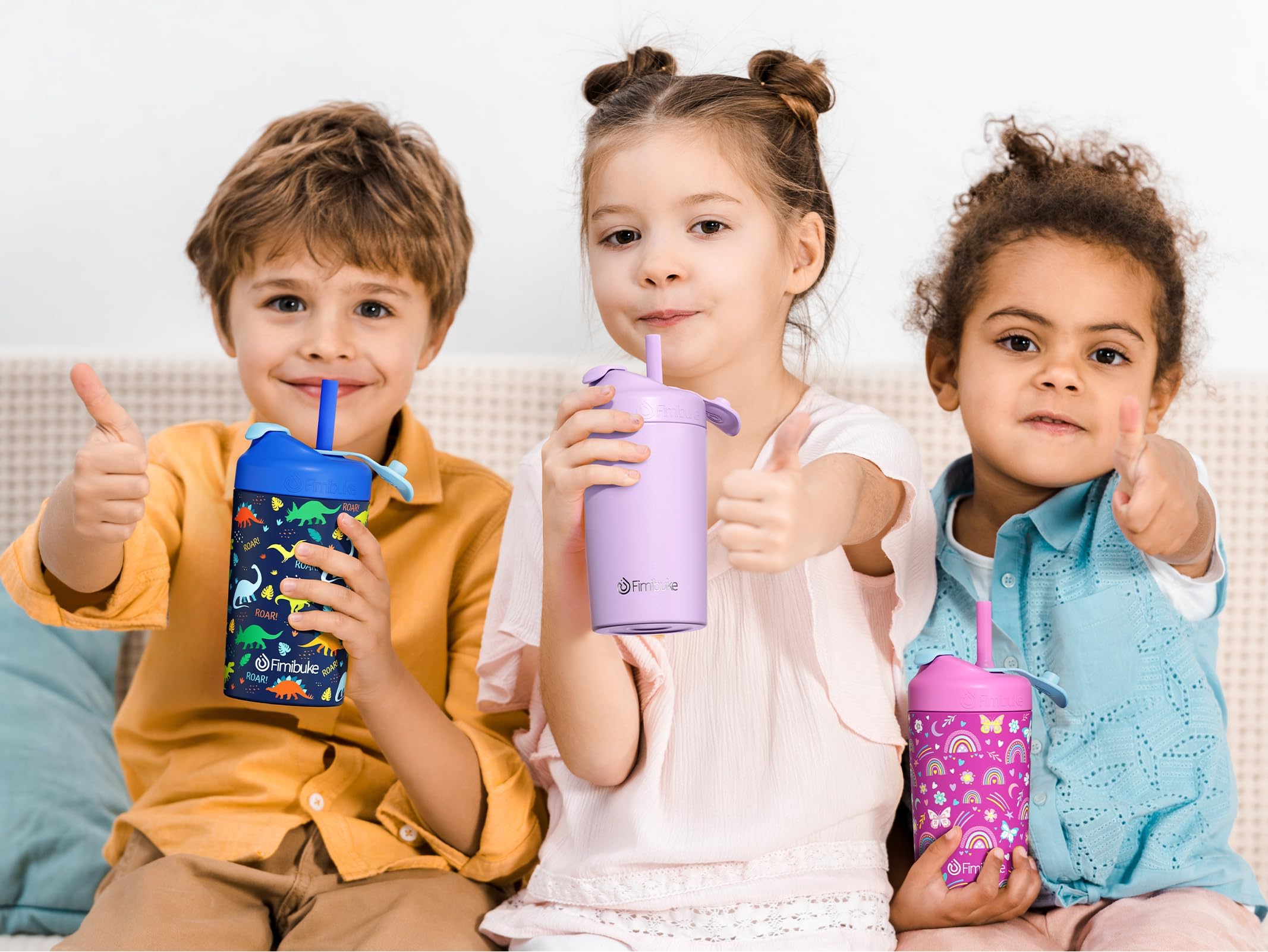 Fimibuke dishwasher-safe lids and straws simplify cleanup after meals.