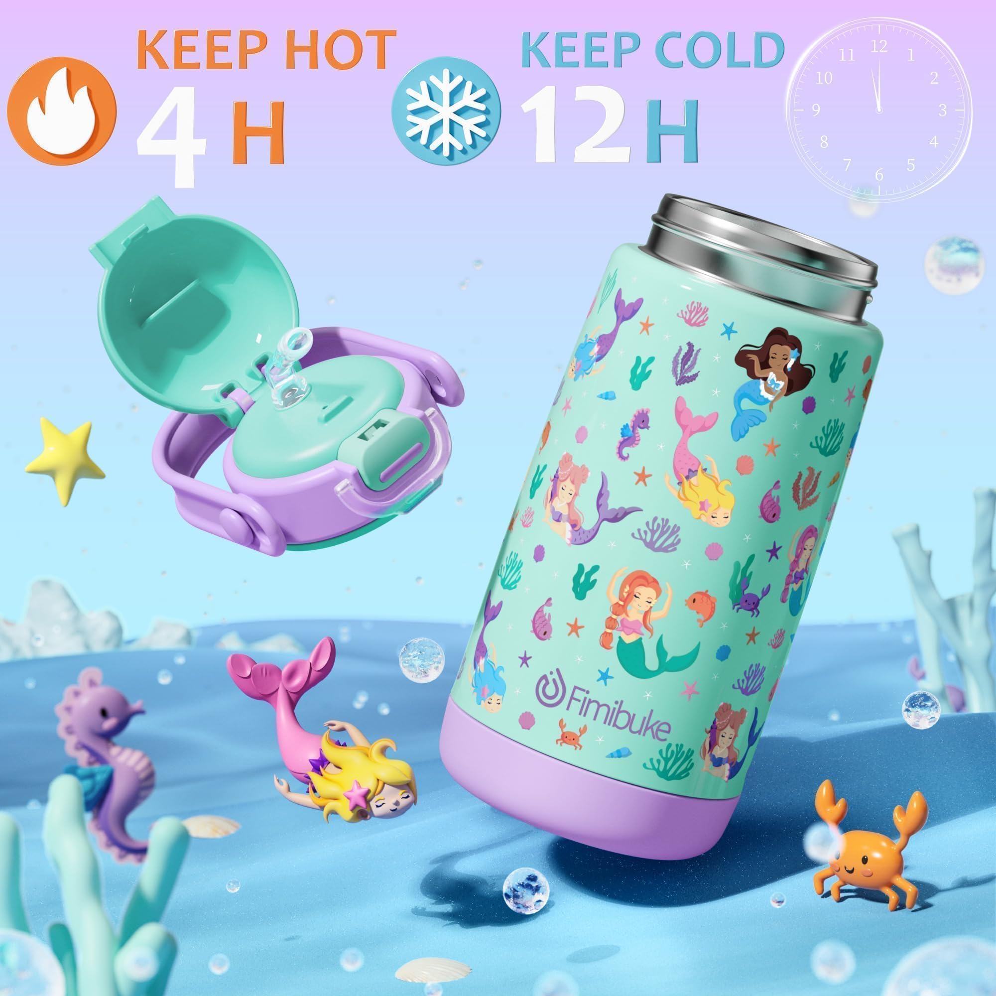 Fimibuke bottle has a wide mouth for ice, fruit, and quick refills.