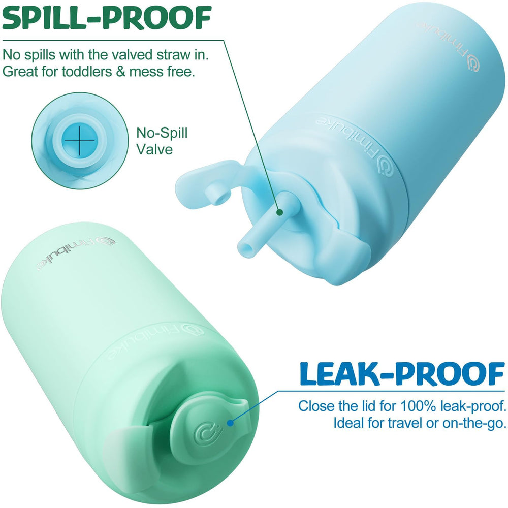 Fimibuke twist-lock top on cup emphasizes secure spill-proof seal during travel.