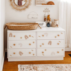 Finduat boho leaves and flowers pattern decal brightens cabinets, doors, and windows