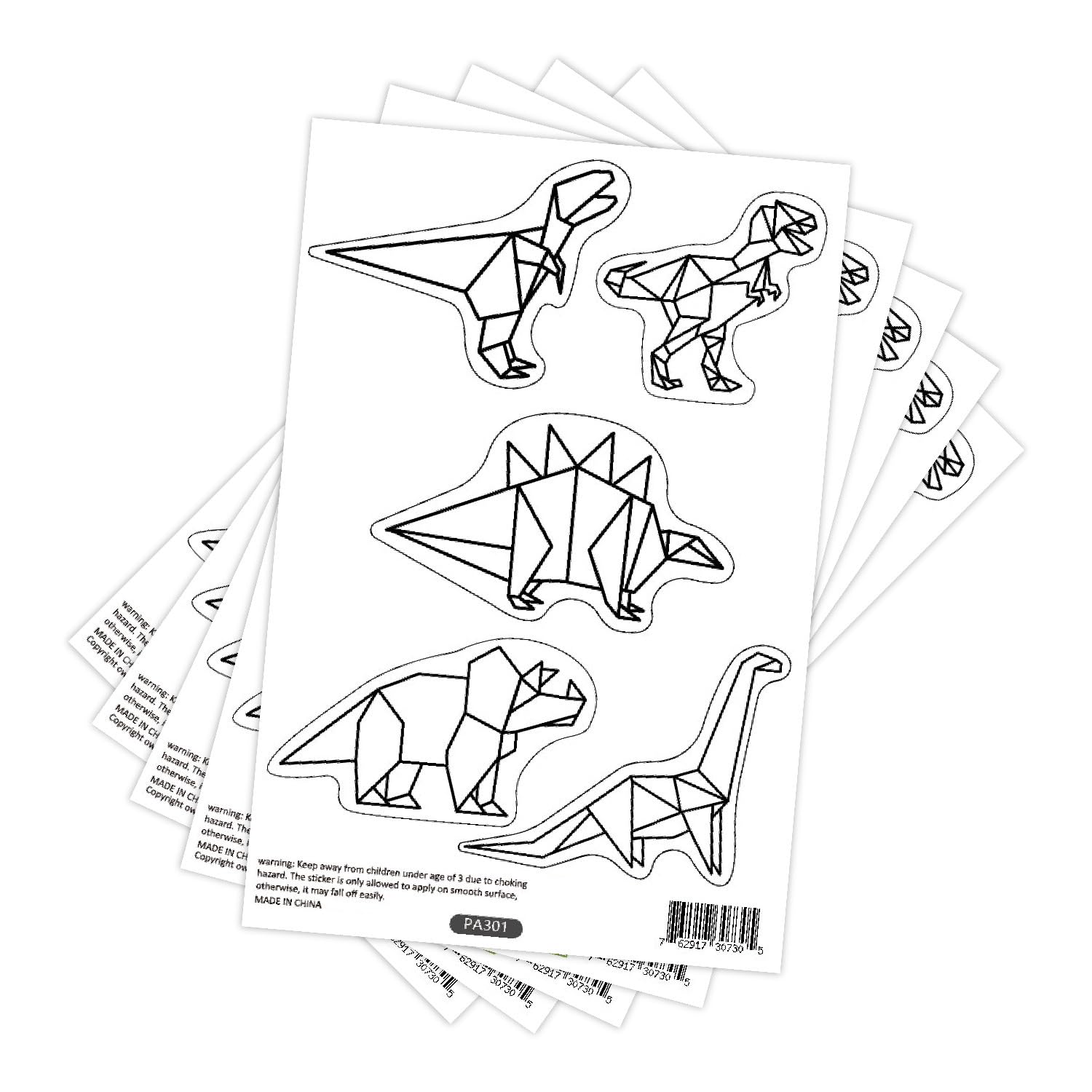 Finduat Geometric Dinosaur wall decals sheet 4 adds modern charm to cabinets and furniture