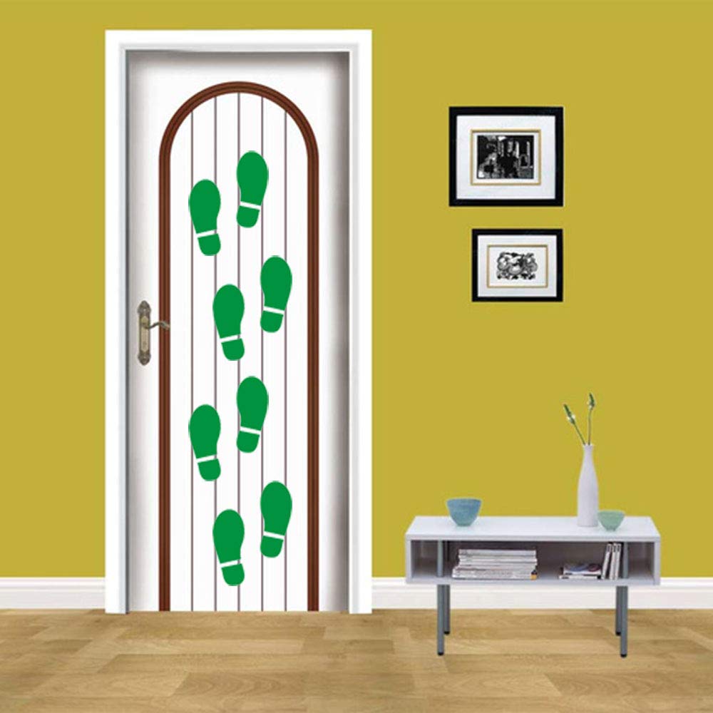 Finduat green footprint decals decorate events while steering guests toward key areas.