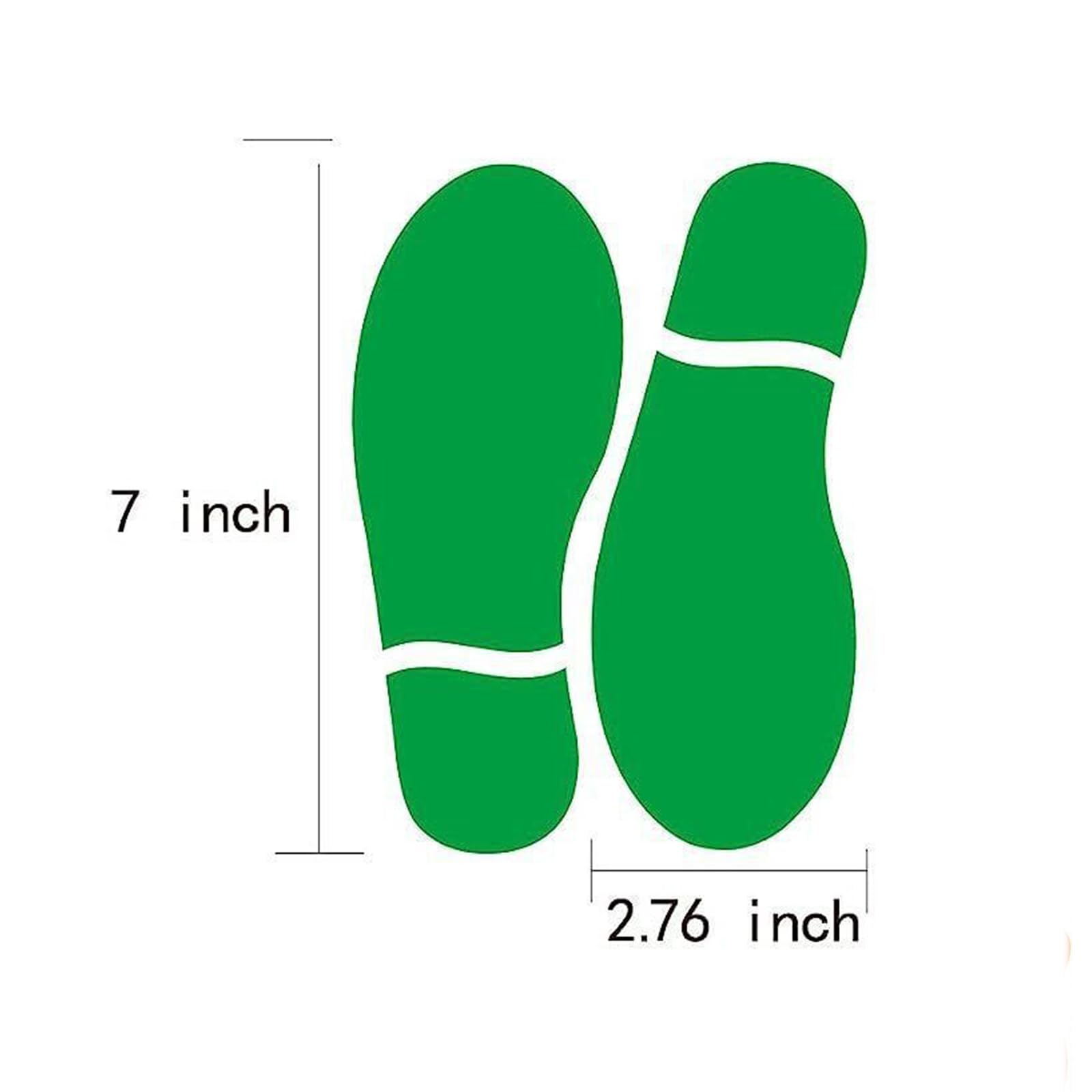Finduat green footprint stickers on store floor direct customers from entrance to stairs smoothly.