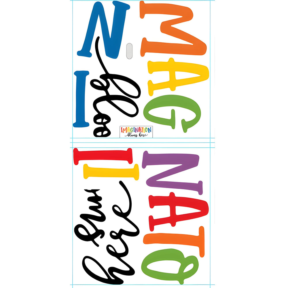 Finduat Imagination Blooms Here decal creates a positive study corner.