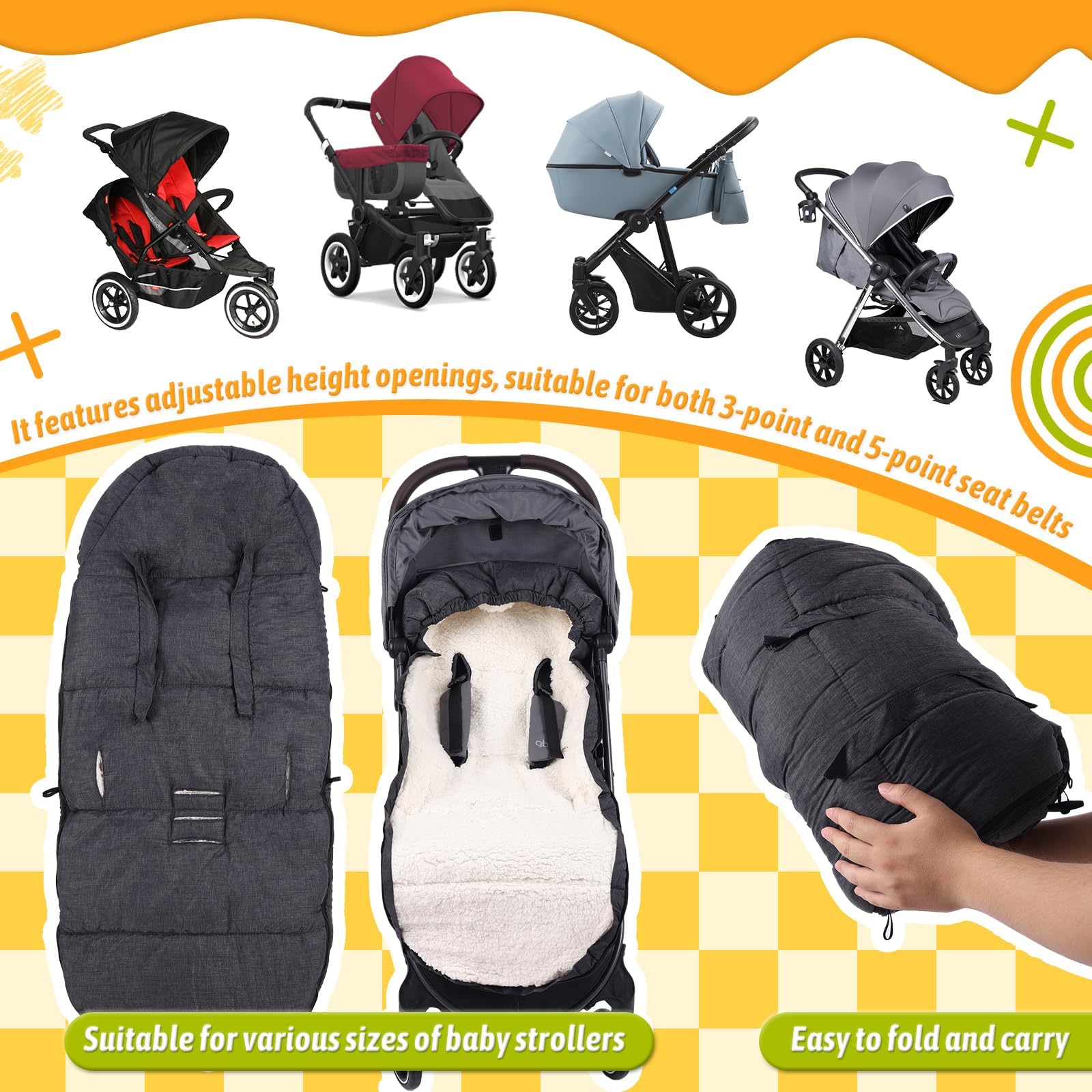 FindXeink roomy design allows infant to toddler comfort during rides.