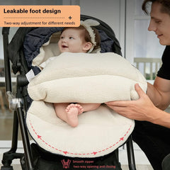 FindXeink footmuff two-way zipper for easy in and out.