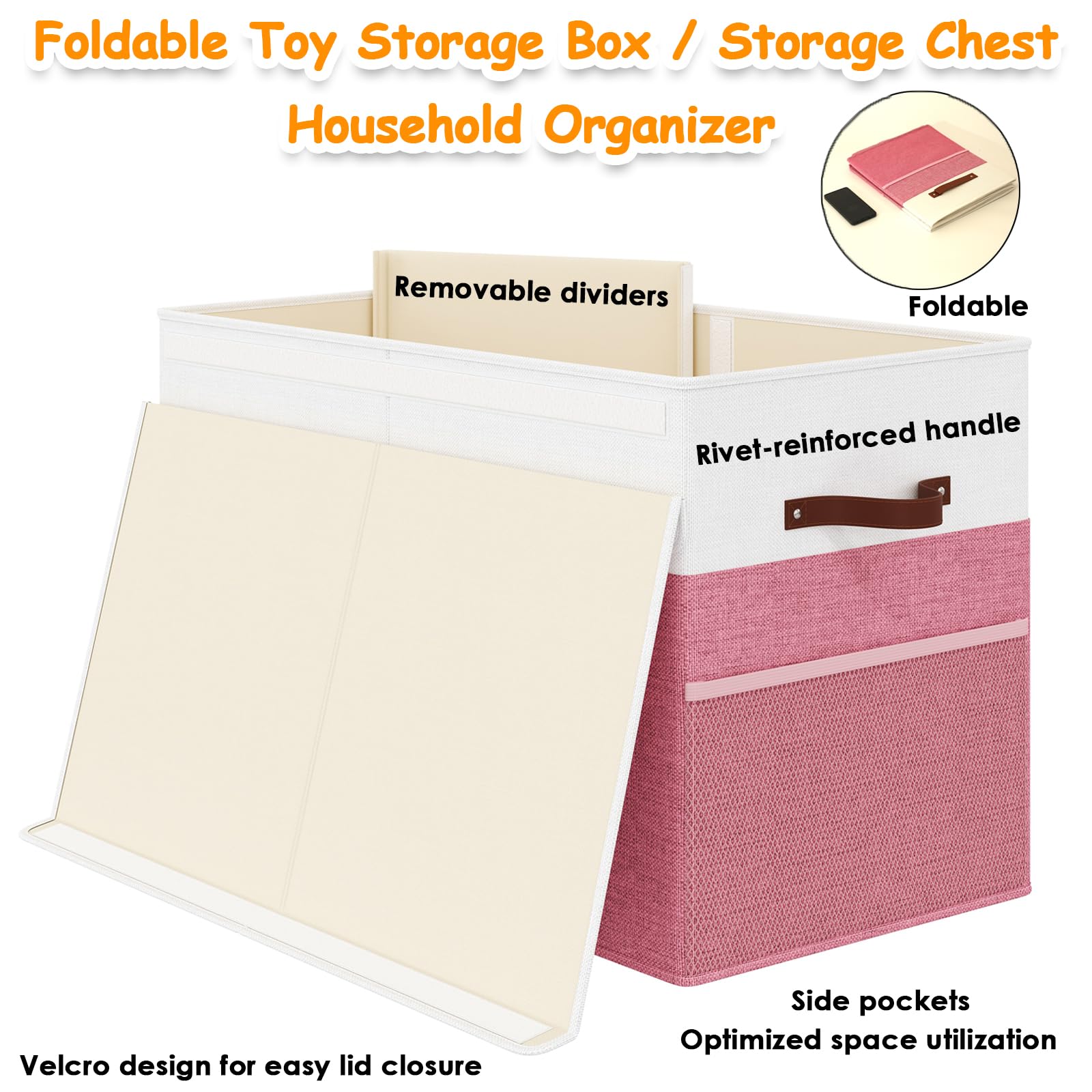 Fineonly 90L capacity holds stuffed animals, books, and blankets neatly.