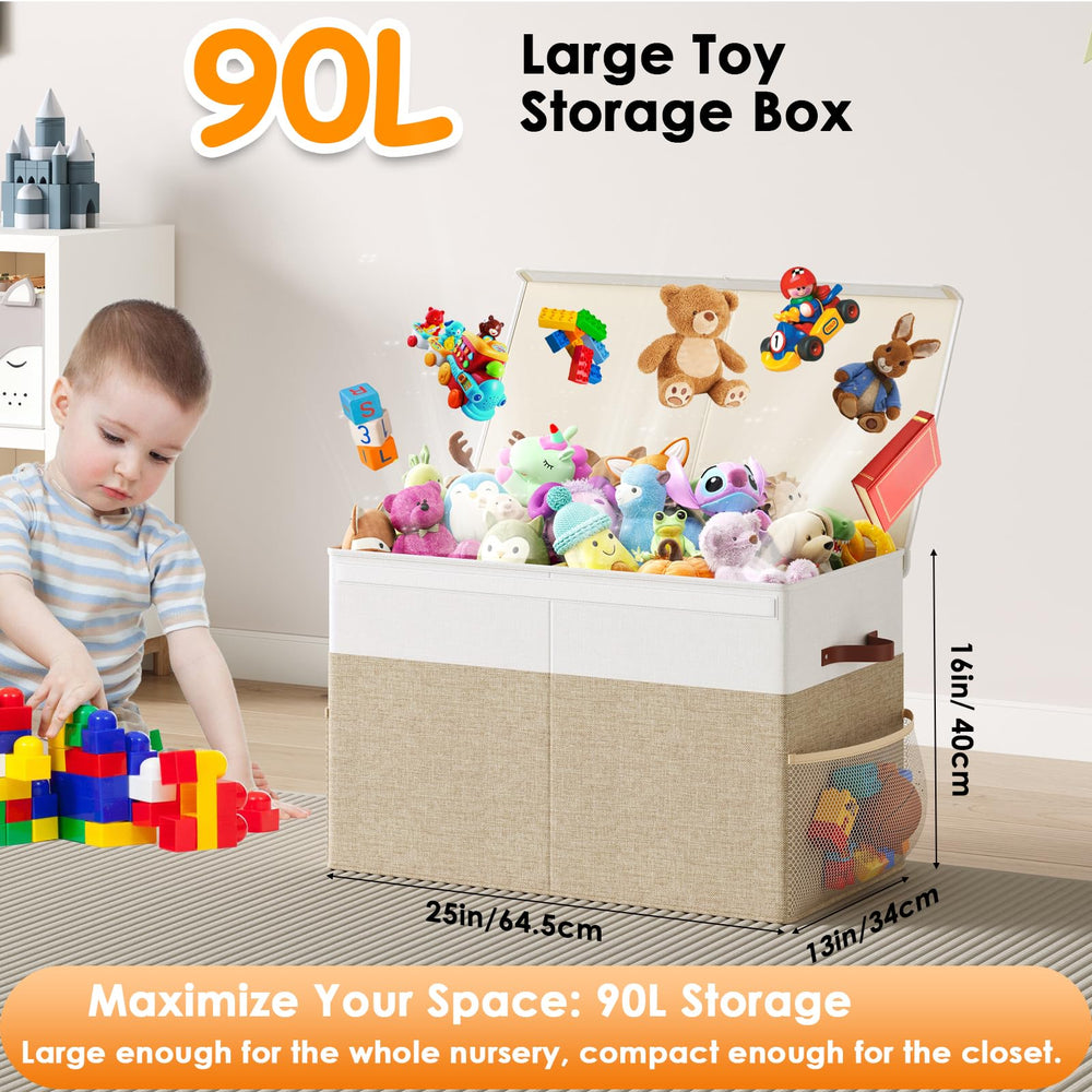 Fineonly collapsible toy bin folded flat for under-bed storage