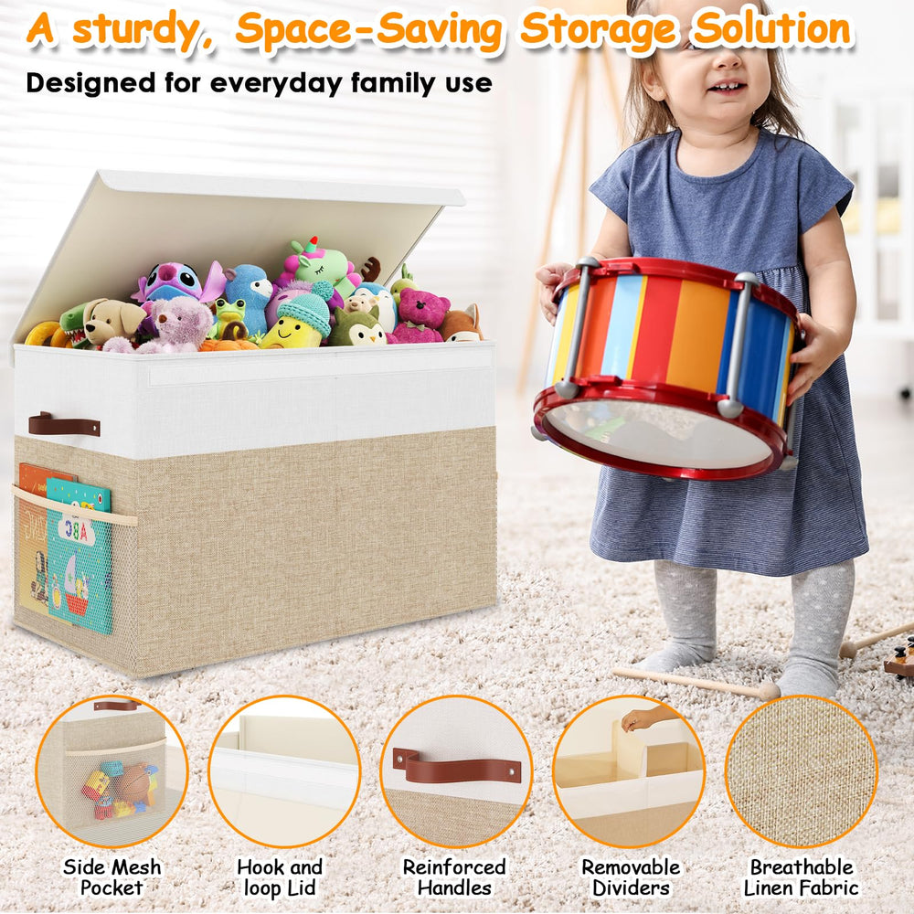 Fineonly durable toy chest reinforced with PP board for sturdy toy containment