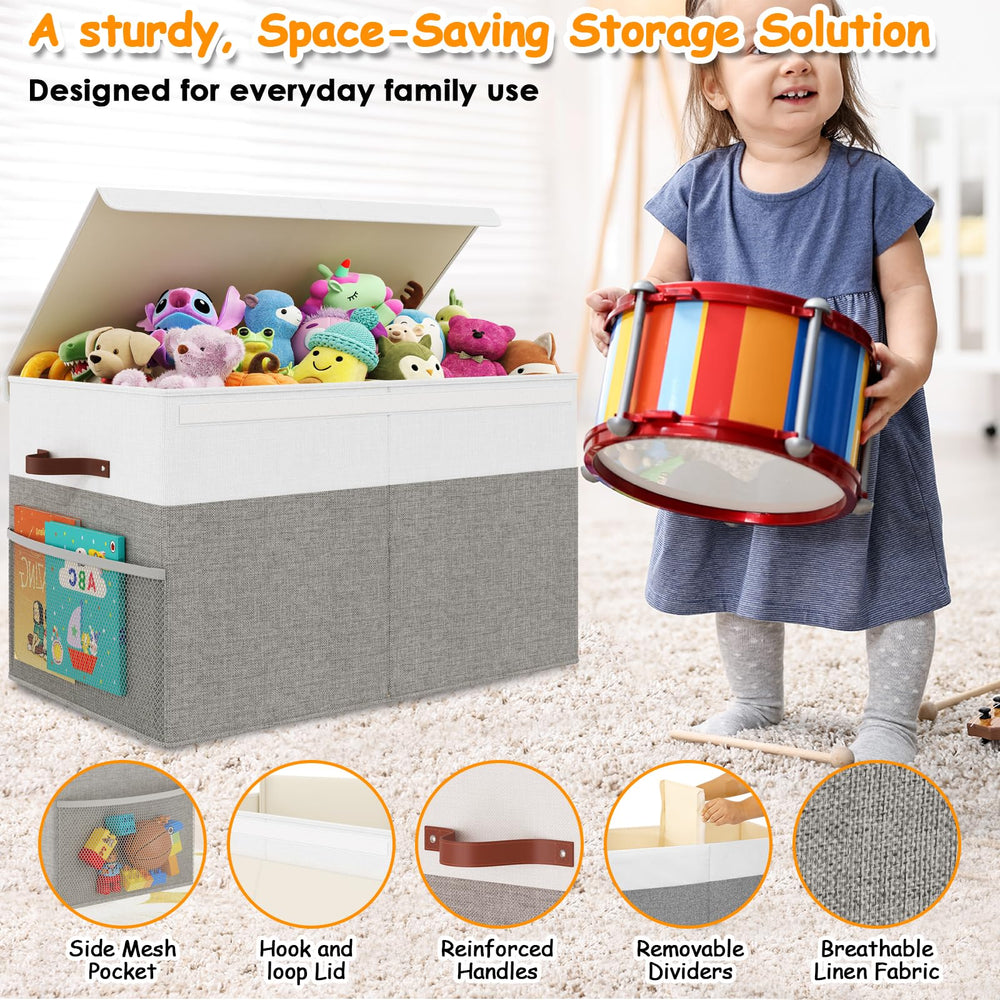 Fineonly toy storage box in kids' bedroom helping declutter the play area