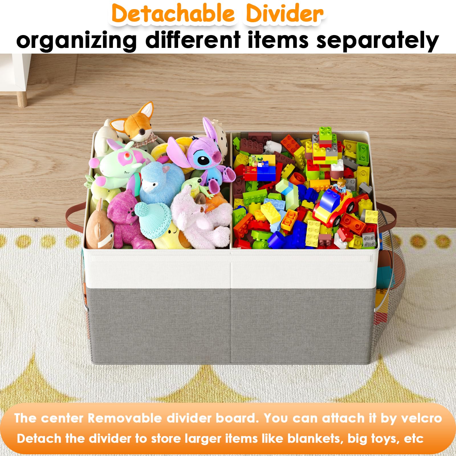 Fineonly toy storage box in nursery used for plush toys and books