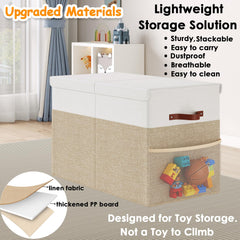Fineonly toy storage chest with divider separating toys and clothes for quick pickup