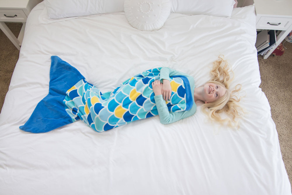 Fin Fun mermaid blanket is machine-washable for easy care.