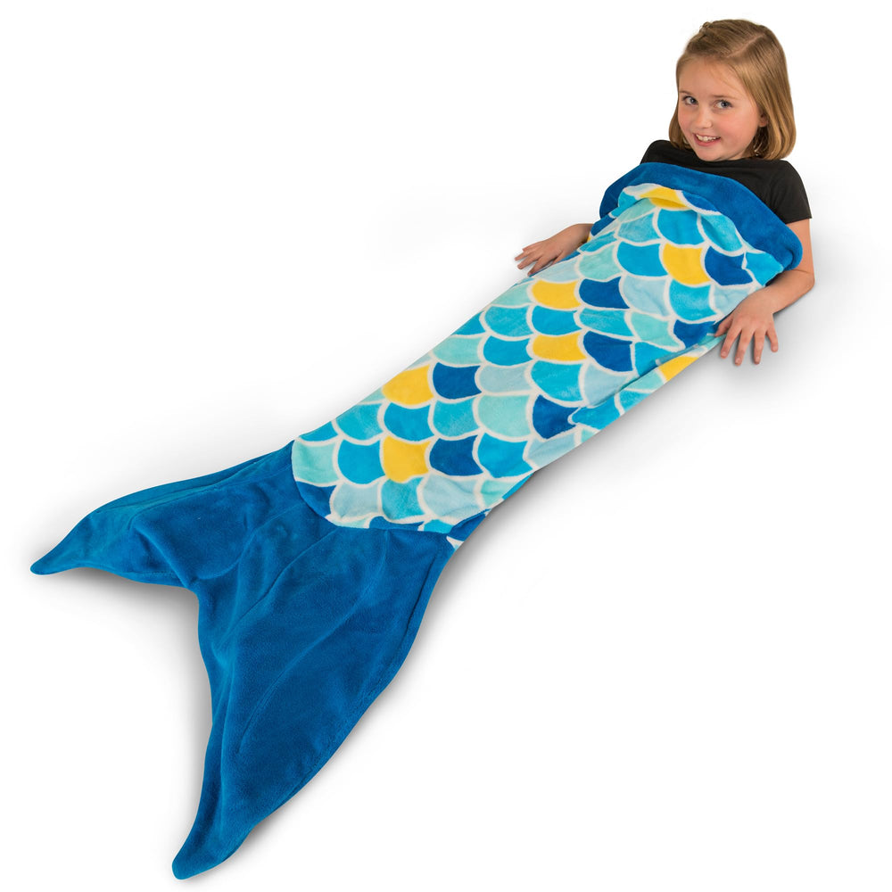 Fin Fun mermaid tail blanket for kids, cozy during imaginative play.