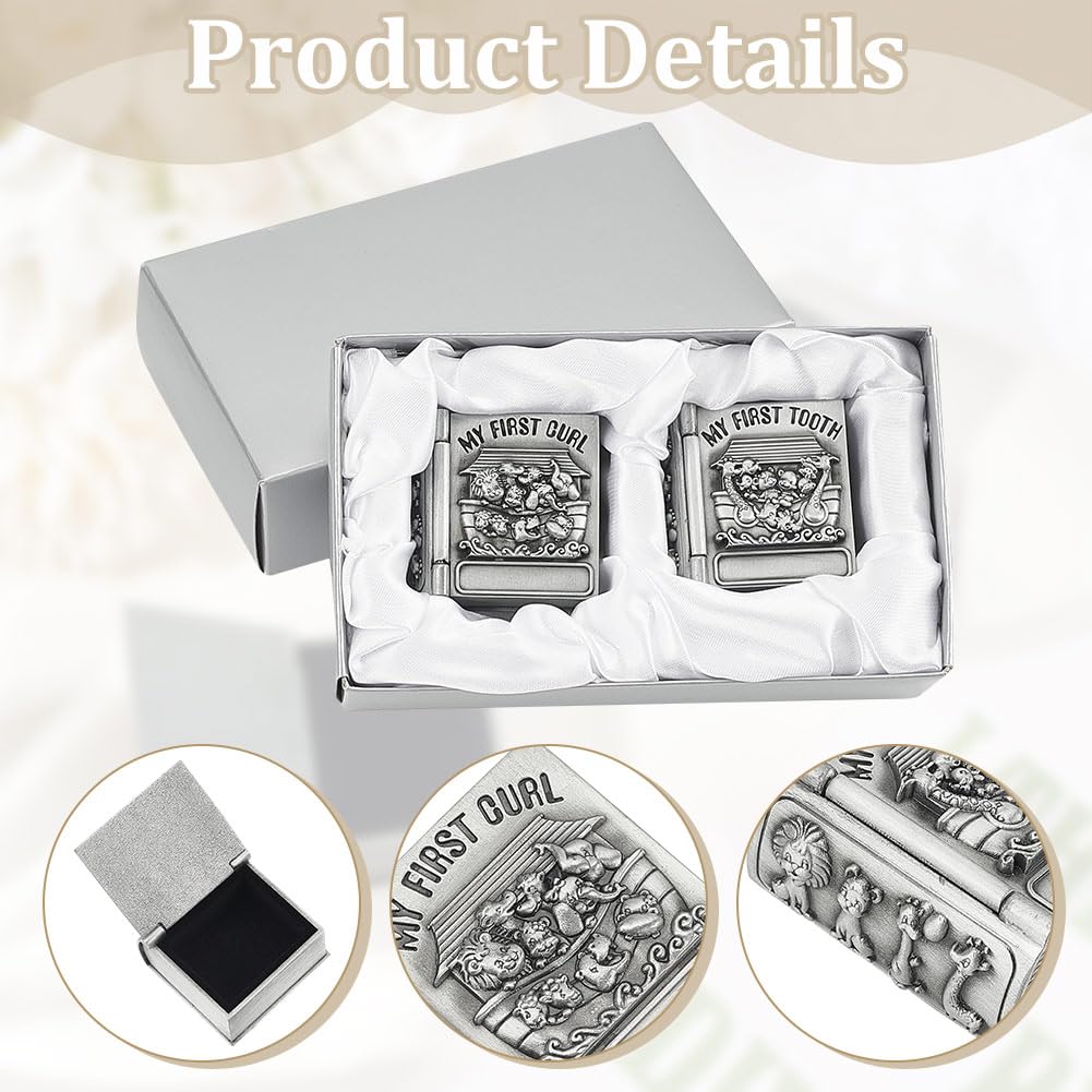 FINGERINSPIRE Antique silver-tone keepsake box adds timeless charm while protecting memories.