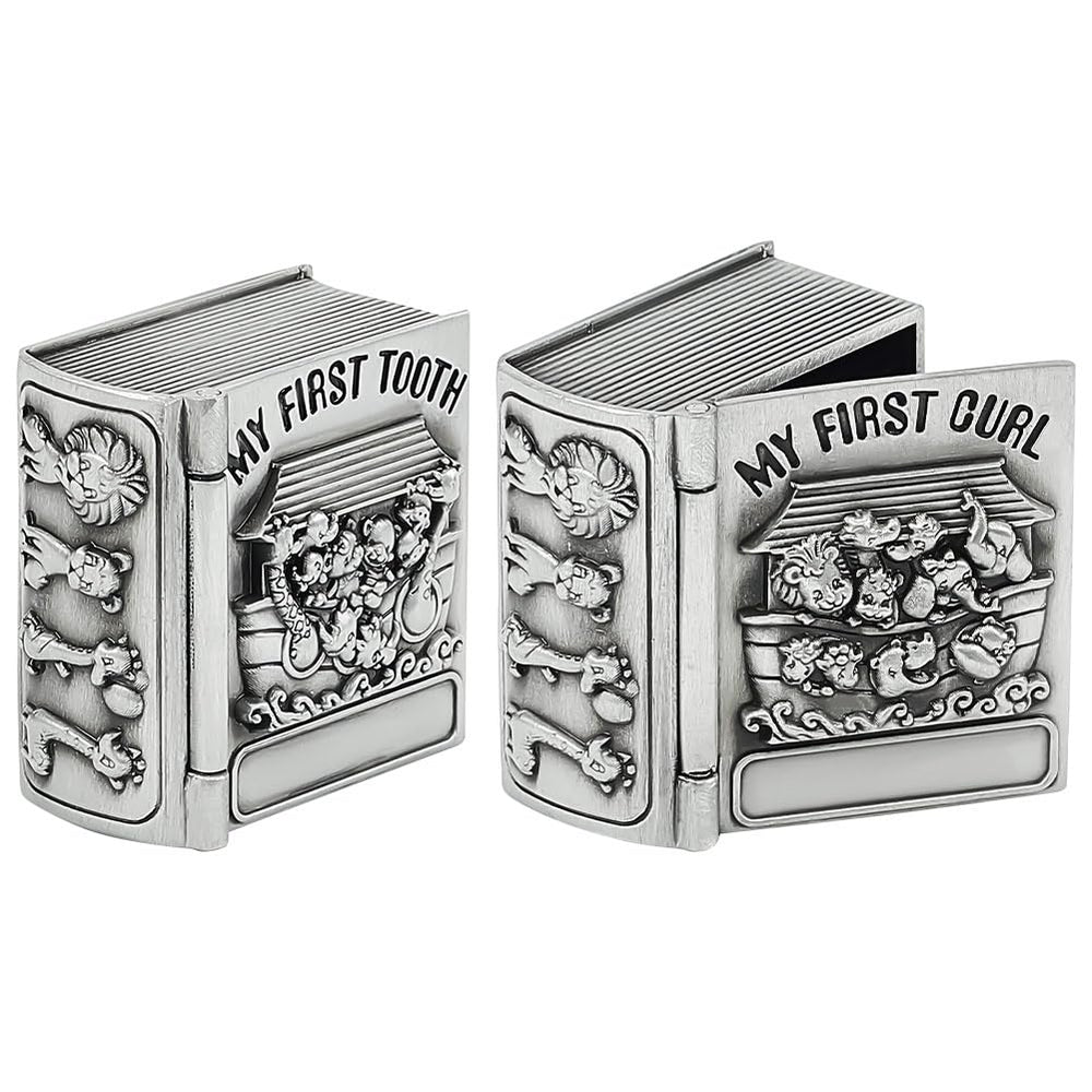 FINGERINSPIRE My First Curl box with open book design for precious keepsake storage.