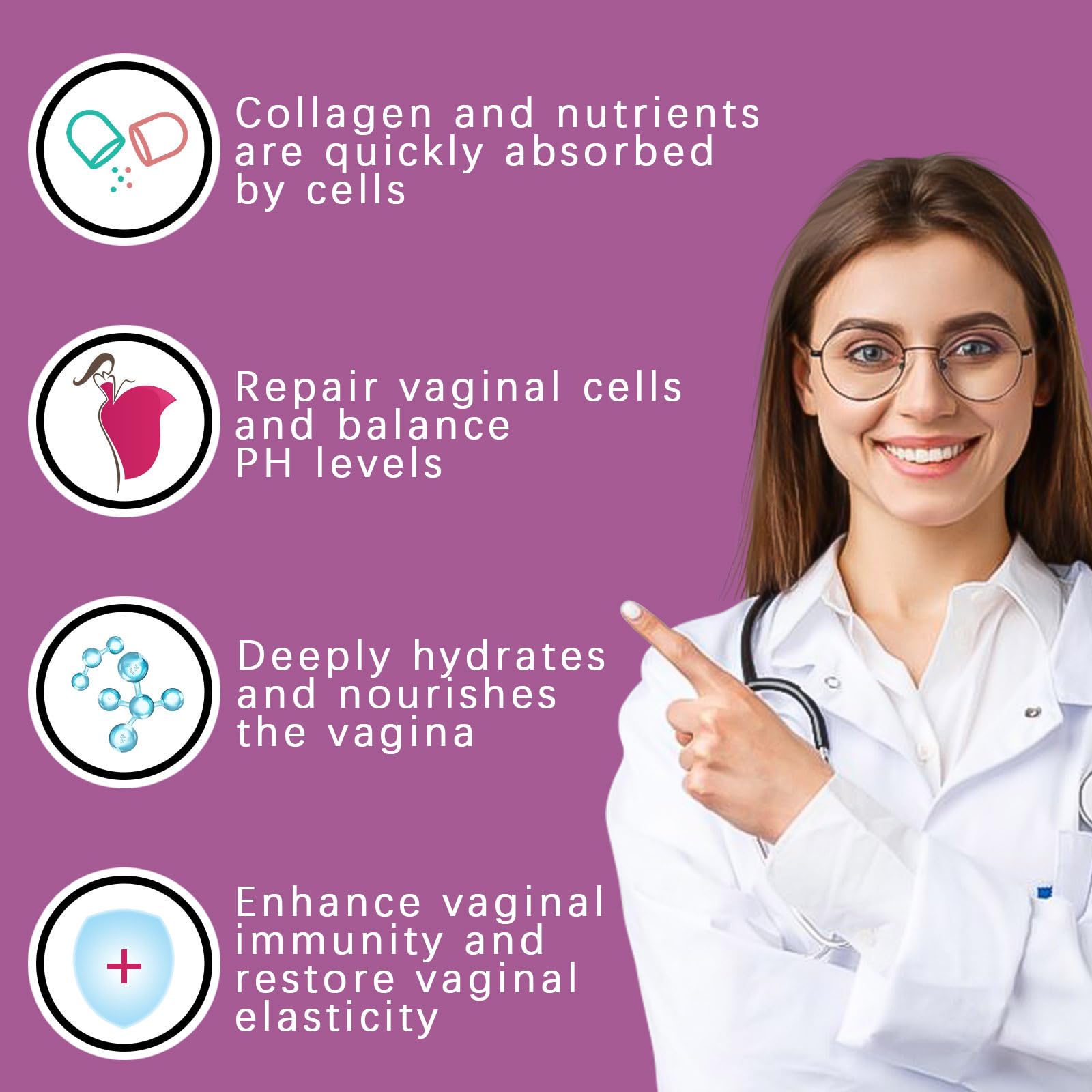 Finneya Collagen Vaginal Moisturizer niacinamide bottle highlights soothing care.