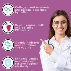 Finneya Collagen Vaginal Moisturizer niacinamide bottle highlights soothing care.