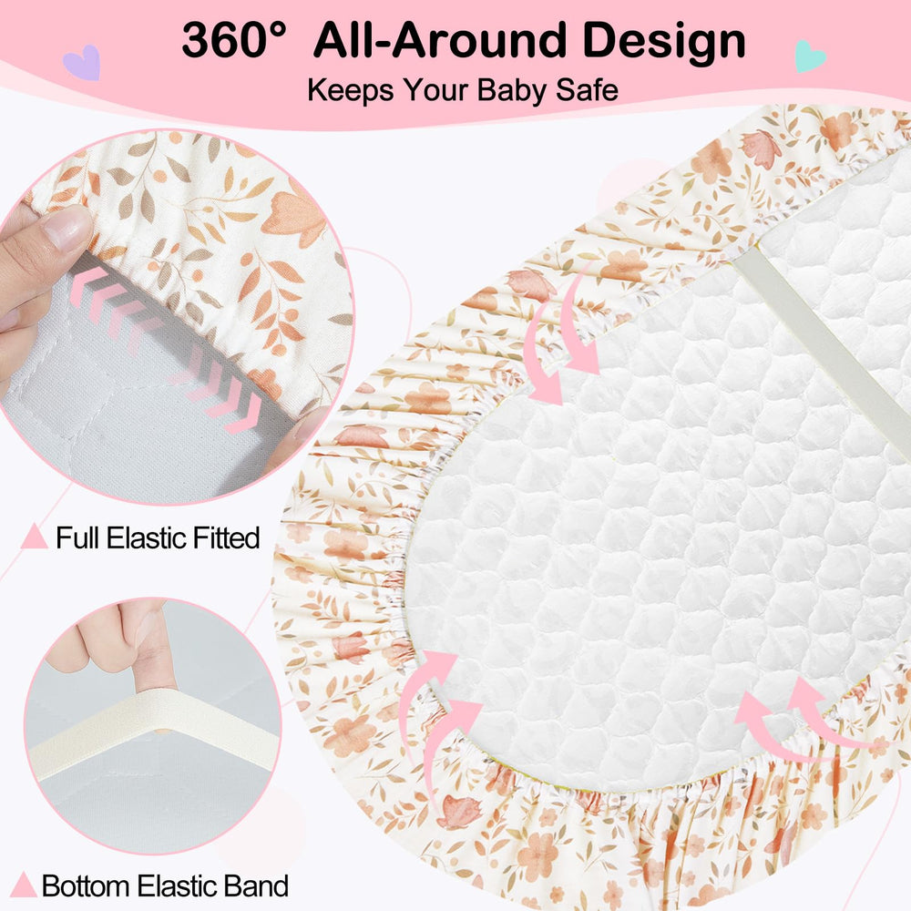 Fiobee bassinet sheet fitting most cradle mattresses securely