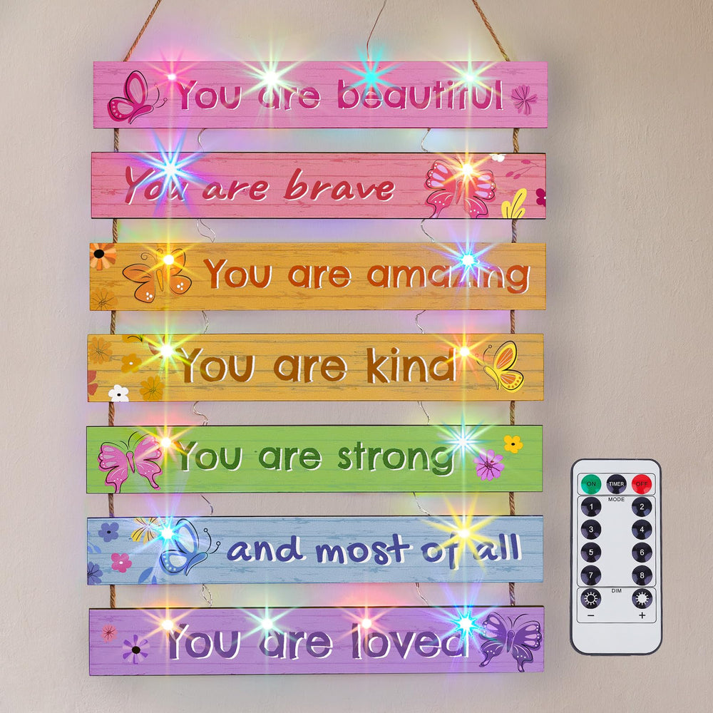 FIOBEE butterfly LED wall art panel 1 offers motivational decor for teen bedrooms