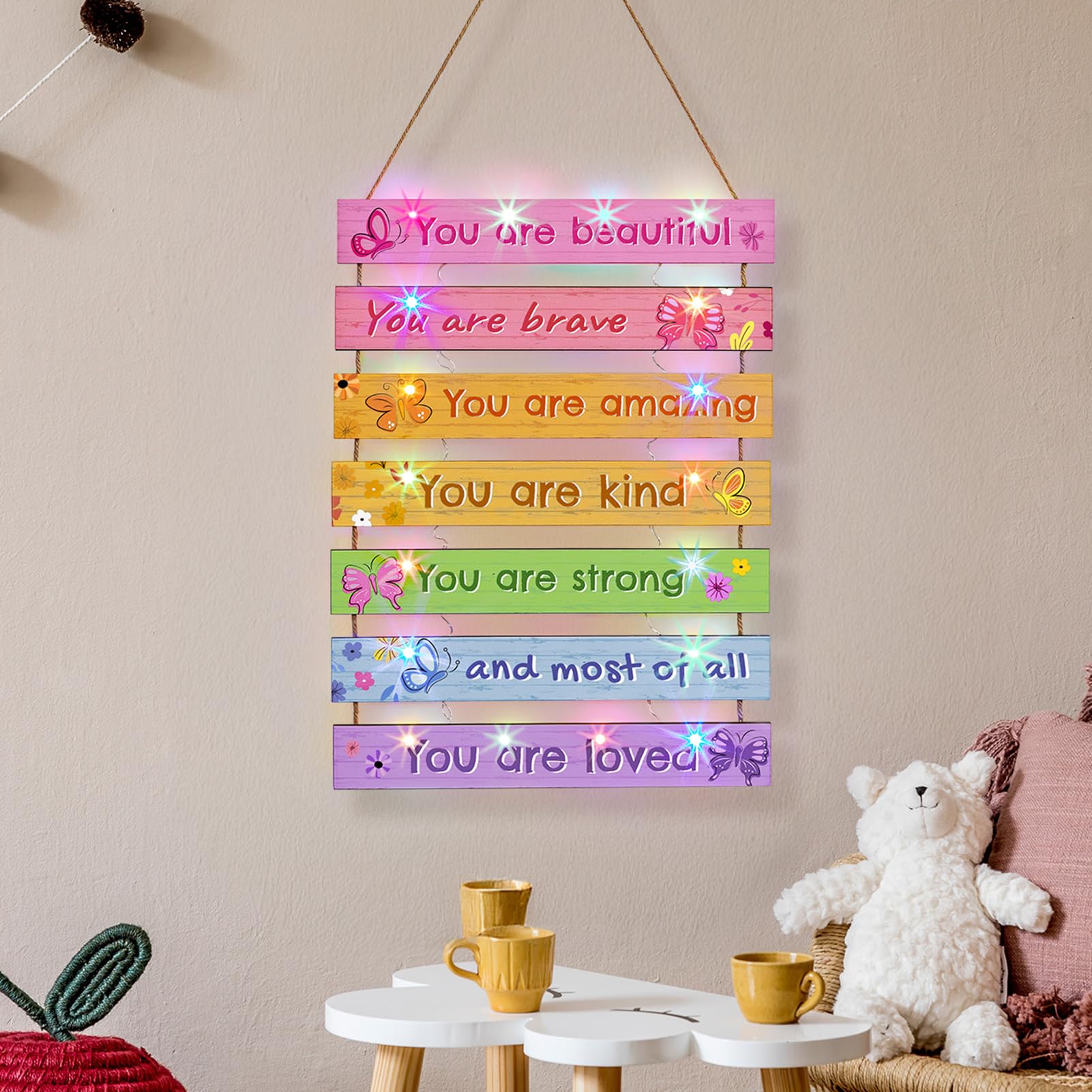 FIOBEE butterfly LED wall art panel 7 complements bedrooms with color changing ambiance
