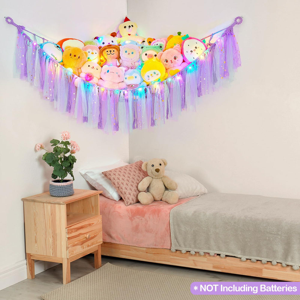 Fiobee dimensions 39.4 x 39.4 x 59 inches to hold many plush toys.