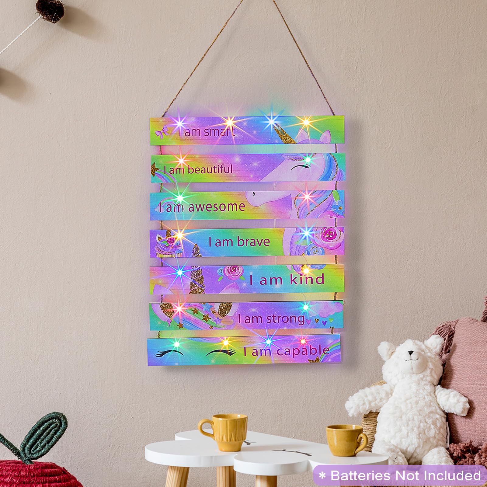 FIOBEE easy-hang hemp string wall decor for quick mounting.