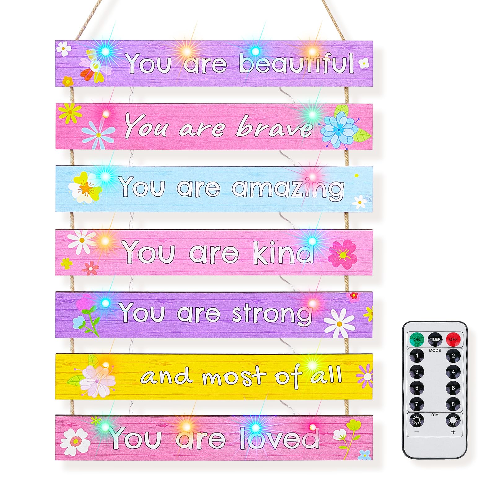 FIOBEE wooden wall panel decor with inspirational sayings for teen rooms.