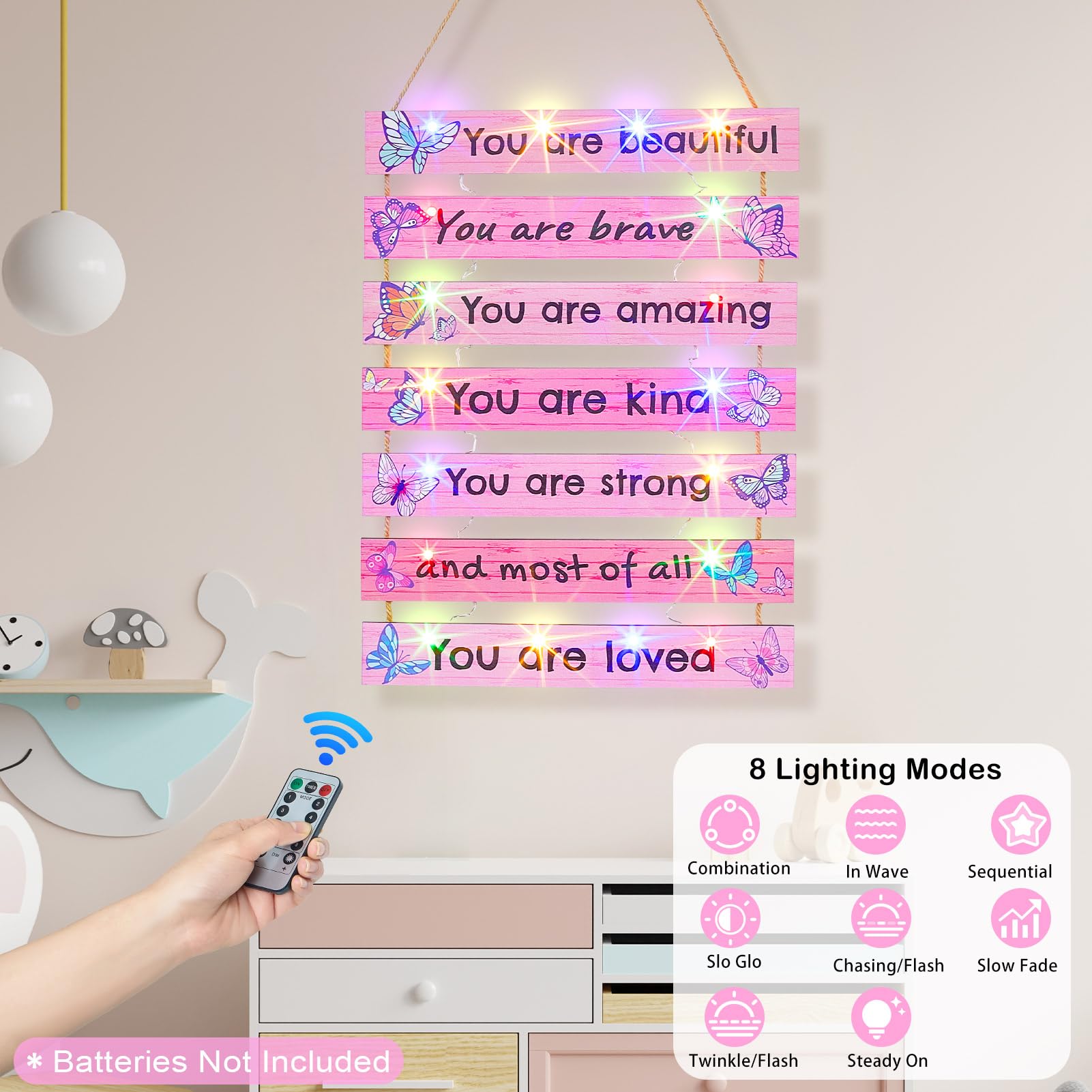fiobee kids room decor packaging shows easy setup and great presentation.