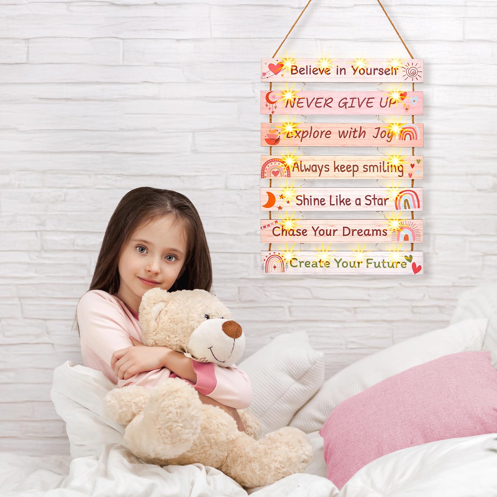 Fiobee LED light panel with eight glow modes enhances mood lighting.