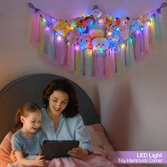 FIOBEE nursery decor hammock showcases favorites and encourages neat display.
