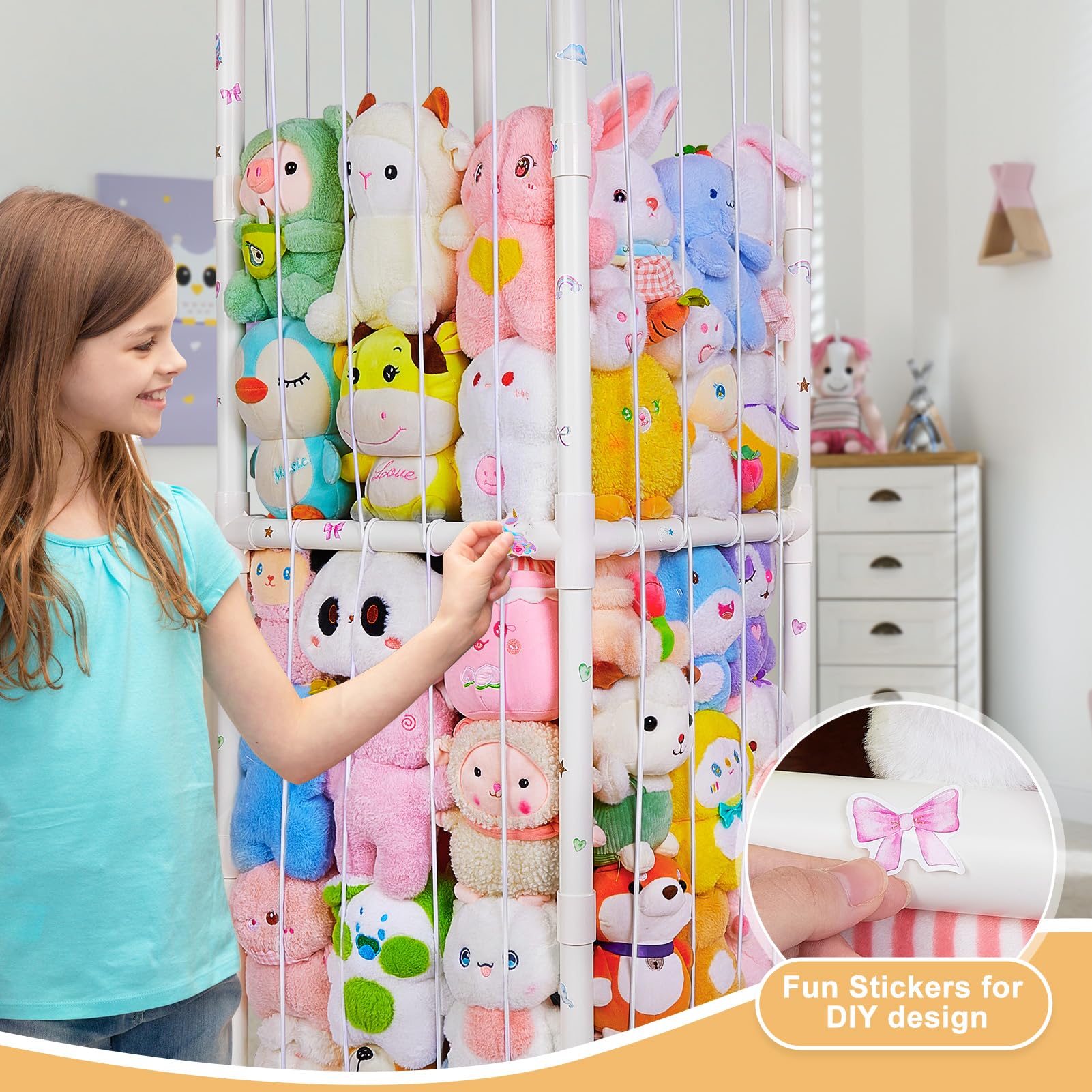FIOBEE nursery-playroom storage keeps plush within reach.
