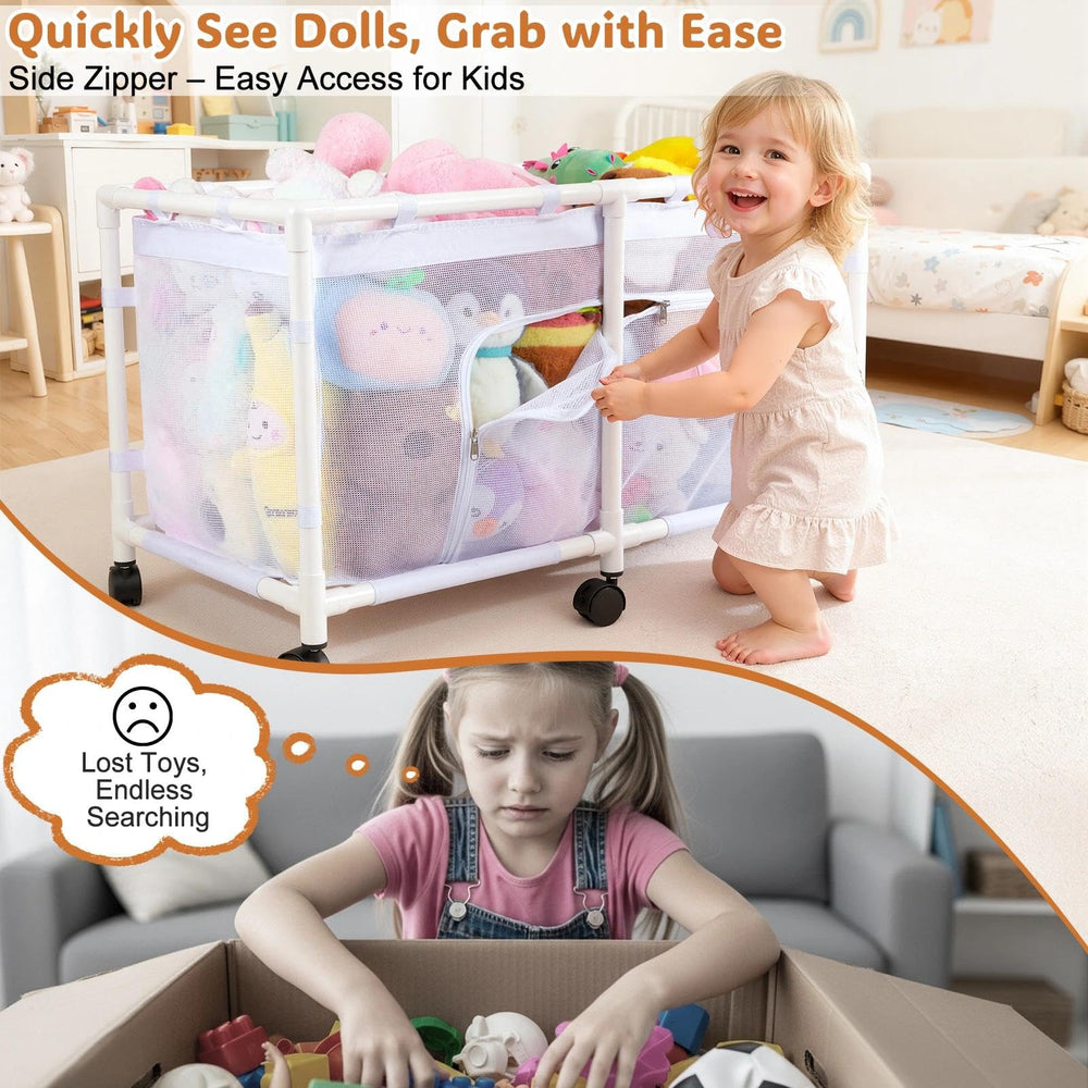 FIOBEE nursery storage bin with open top design for effortless toy dropping.