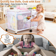 FIOBEE nursery storage bin with open top design for effortless toy dropping.