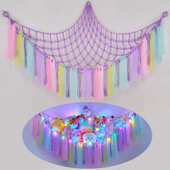 FIOBEE stuffed animals hammock with LED light for cozy nurseries.