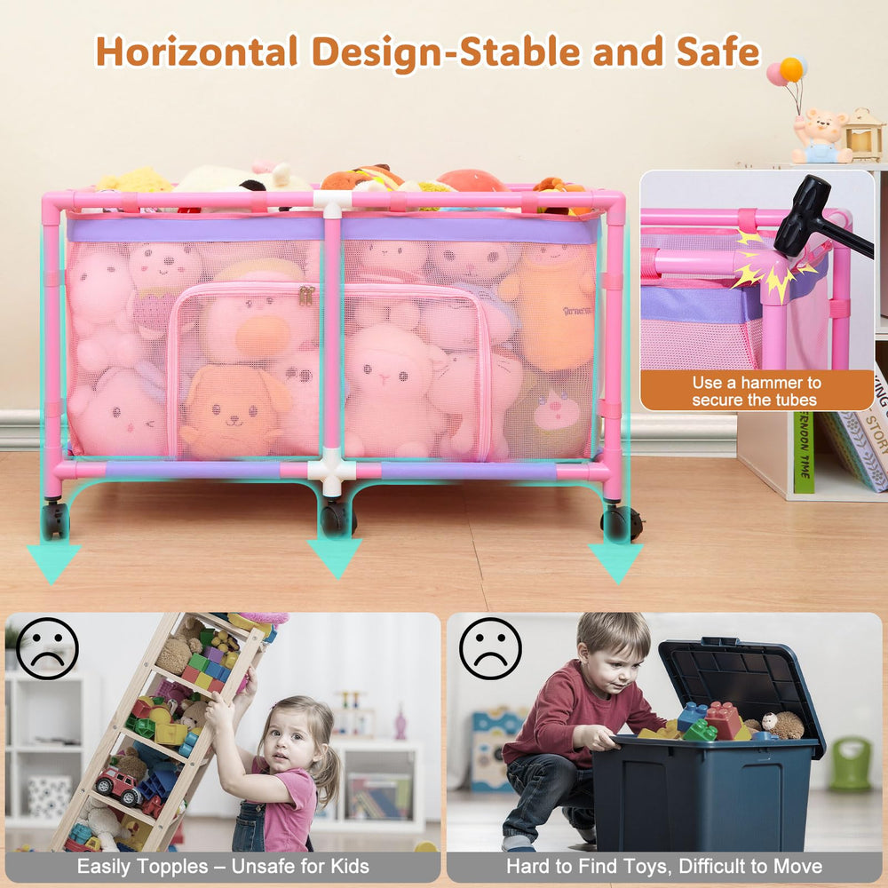 FIOBEE sturdy frame with durable rods resists collapse during active playtime storage.