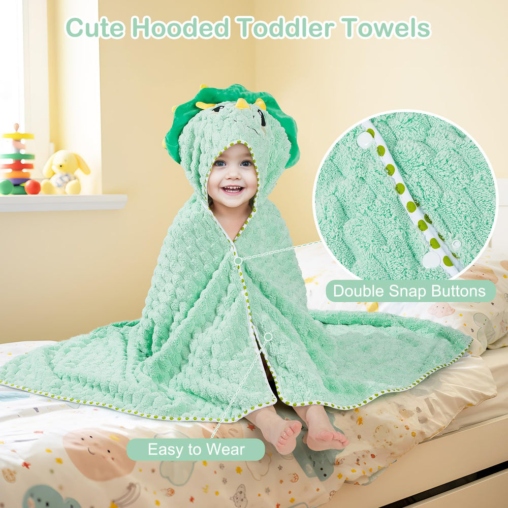 FIOBEE green dinosaur towel suited for bath or beach outings