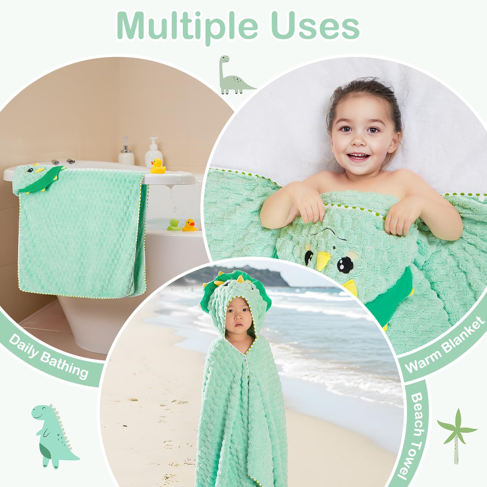 FIOBEE gift-ready dinosaur towel ideal for new parents and daily routines