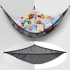 FIOBEE stuffed animals net hammock neatly displaying plush toys in a corner